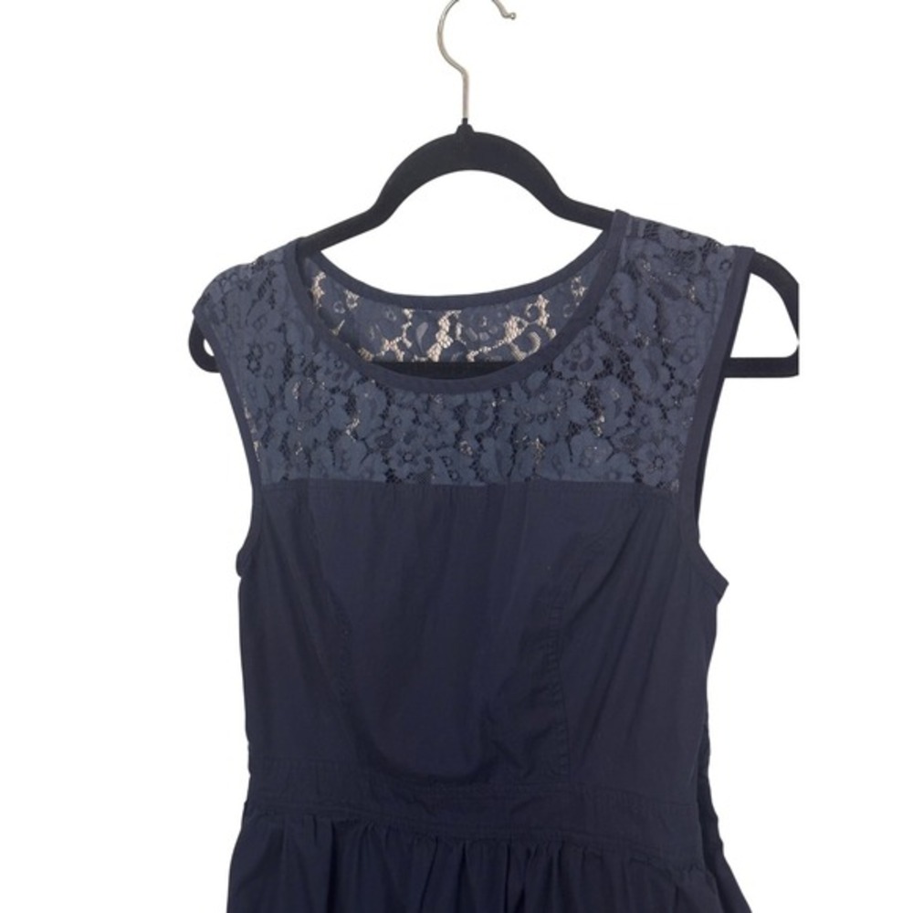 eShakti Navy Blue Lace Fit and Flare Dress Cap Sleeve Size 8 M HOCO Event - Picture 7 of 15